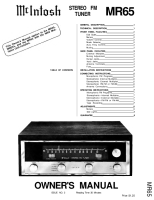 McIntosh MR-65 - Owners manual 